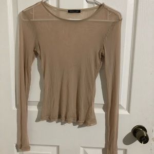 Mesh long sleeve top